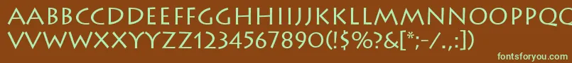 Шрифт LithosRegular – зелёные шрифты на коричневом фоне