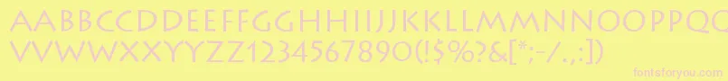 LithosRegular Font – Pink Fonts on Yellow Background