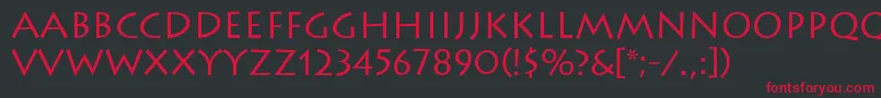 フォントLithosRegular – 黒い背景に赤い文字