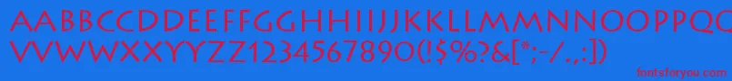 LithosRegular Font – Red Fonts on Blue Background