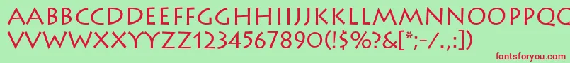 LithosRegular Font – Red Fonts on Green Background