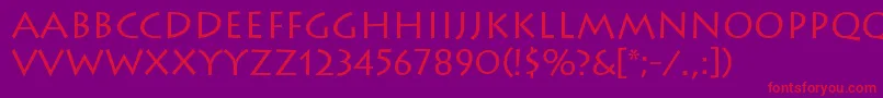 LithosRegular Font – Red Fonts on Purple Background