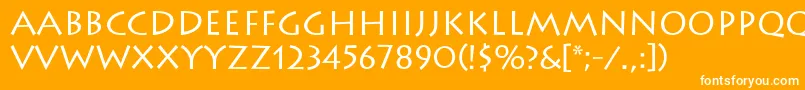 LithosRegular Font – White Fonts on Orange Background