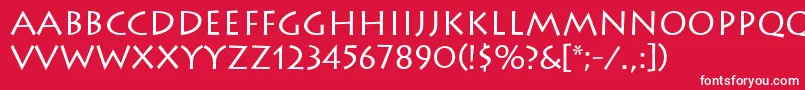 フォントLithosRegular – 赤い背景に白い文字