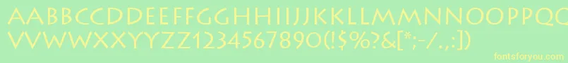 LithosRegular Font – Yellow Fonts on Green Background