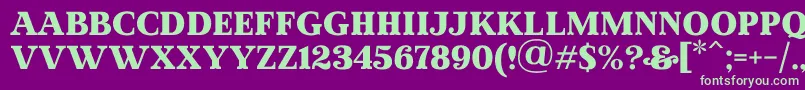 Fonte MadeWinterSolidPersonalUse – fontes verdes em um fundo violeta