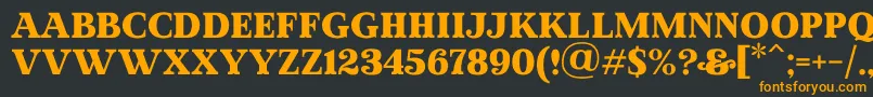 MadeWinterSolidPersonalUse-fontti – oranssit fontit mustalla taustalla