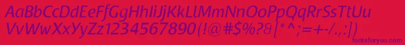 RaspoutineclassicTb Font – Purple Fonts on Red Background