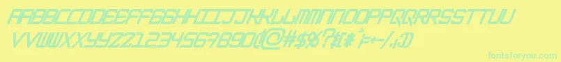 EpicenterBlackitalic Font – Green Fonts on Yellow Background