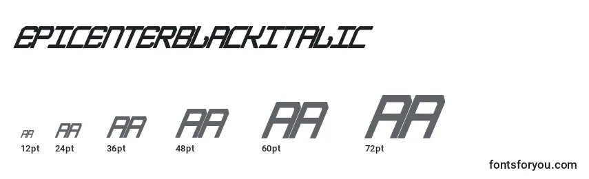 EpicenterBlackitalic Font Sizes