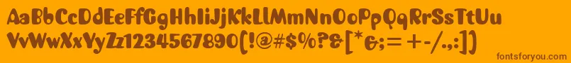 JellybabyitcTt-Schriftart – Braune Schriften auf orangefarbenem Hintergrund