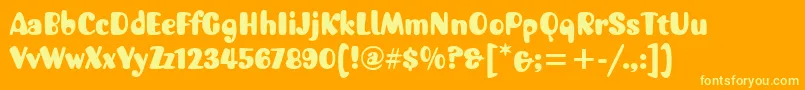 JellybabyitcTt-Schriftart – Gelbe Schriften auf orangefarbenem Hintergrund