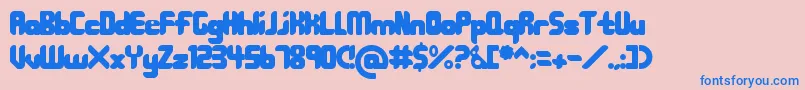208-Schriftart – Blaue Schriften auf rosa Hintergrund