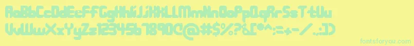 フォント208 – 黄色い背景に緑の文字