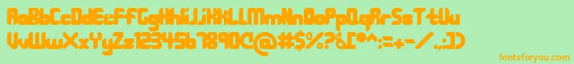 208 Font – Orange Fonts on Green Background