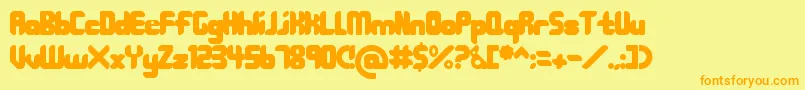 208 Font – Orange Fonts on Yellow Background