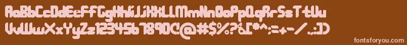 208 Font – Pink Fonts on Brown Background