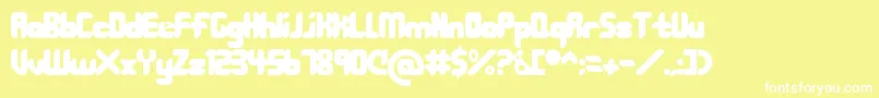208 Font – White Fonts on Yellow Background