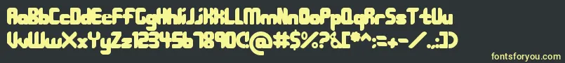208 Font – Yellow Fonts on Black Background