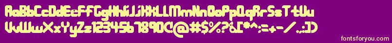 208 Font – Yellow Fonts on Purple Background