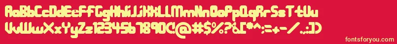 208 Font – Yellow Fonts on Red Background