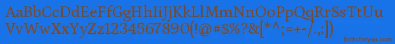 PetronaRegular Font – Brown Fonts on Blue Background