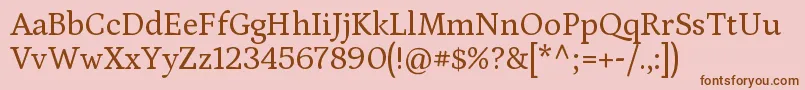 PetronaRegular Font – Brown Fonts on Pink Background