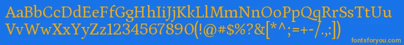 PetronaRegular Font – Orange Fonts on Blue Background