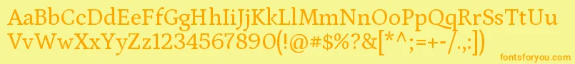 PetronaRegular Font – Orange Fonts on Yellow Background