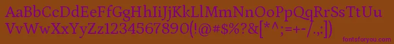 PetronaRegular Font – Purple Fonts on Brown Background