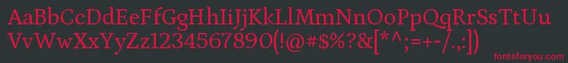 PetronaRegular Font – Red Fonts on Black Background