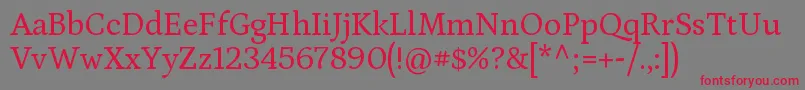 PetronaRegular Font – Red Fonts on Gray Background