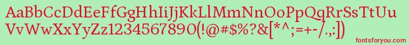 PetronaRegular Font – Red Fonts on Green Background