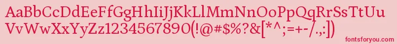 PetronaRegular Font – Red Fonts on Pink Background