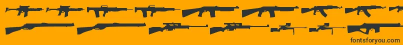 Guns1 Font – Black Fonts on Orange Background