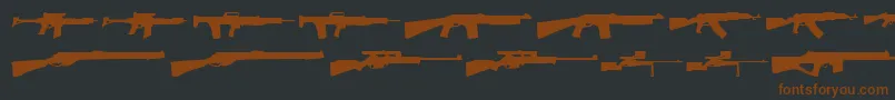 Guns1 Font – Brown Fonts on Black Background