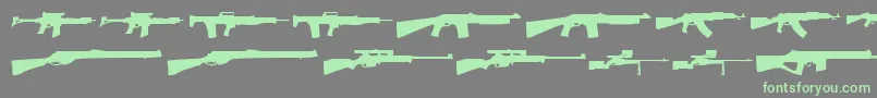 Guns1 Font – Green Fonts on Gray Background