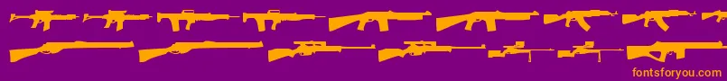 Guns1 Font – Orange Fonts on Purple Background