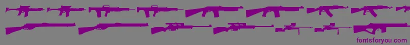 Guns1 Font – Purple Fonts on Gray Background