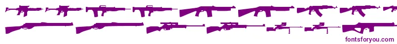 Guns1 Font – Purple Fonts on White Background