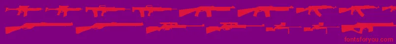 Guns1 Font – Red Fonts on Purple Background