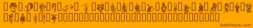 Uncap Font – Brown Fonts on Orange Background