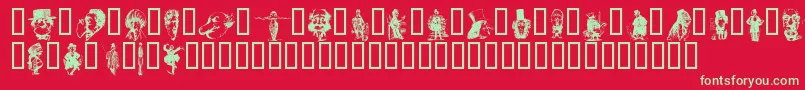 Uncap Font – Green Fonts on Red Background