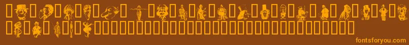 Uncap Font – Orange Fonts on Brown Background