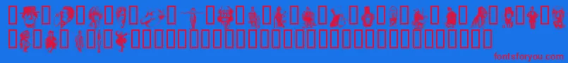 Uncap Font – Red Fonts on Blue Background