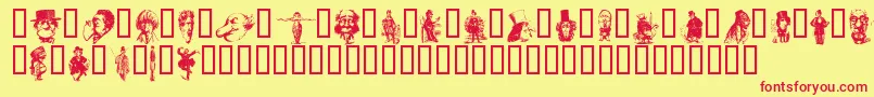 Uncap Font – Red Fonts on Yellow Background