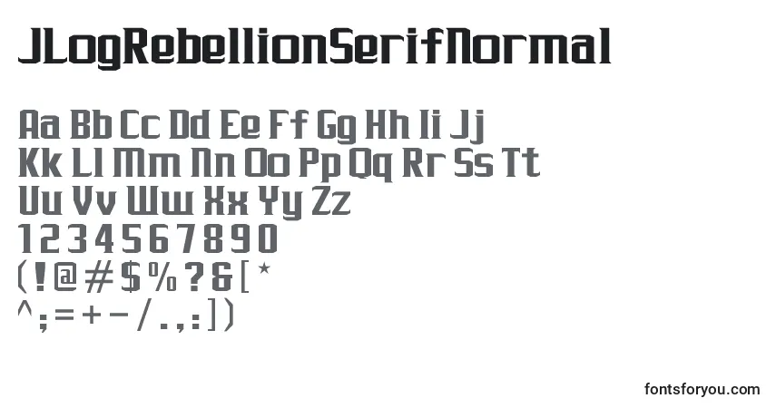 JLogRebellionSerifNormal Font – alphabet, numbers, special characters