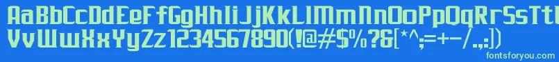 JLogRebellionSerifNormal Font – Green Fonts on Blue Background