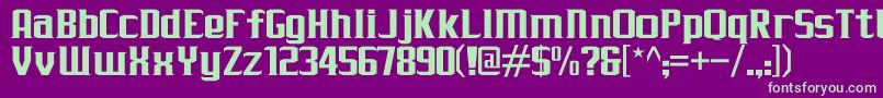 JLogRebellionSerifNormal Font – Green Fonts on Purple Background