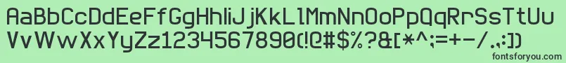 Шрифт BasicSansSerif7 – чёрные шрифты на зелёном фоне